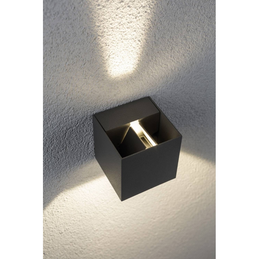 Paulmann 18000 - 2xLED/3W IP65 Aplique exterior CYBO 230V gris