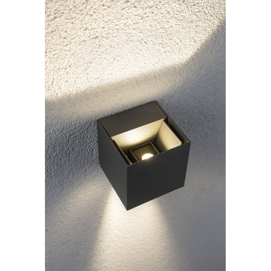 Paulmann 18000 - 2xLED/3W IP65 Aplique exterior CYBO 230V gris