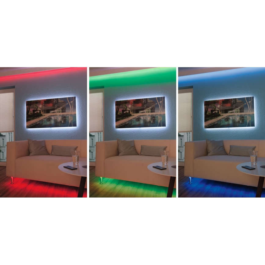 Paulmann 3988 - Tira LED RGBW regulable de 13 W TIP, 5 m, 230 V + mando a distancia