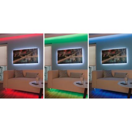 Paulmann 3989 - Tira LED RGBW regulable de 19W TIP, 10 m, 230V + mando a distancia