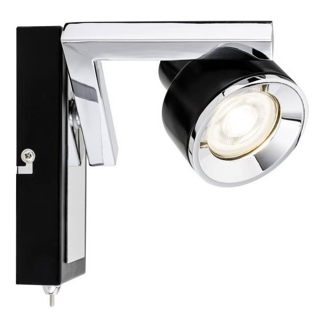 Paulmann 66670 - 1xGU10/10W Foco de pared TURN 230V negro