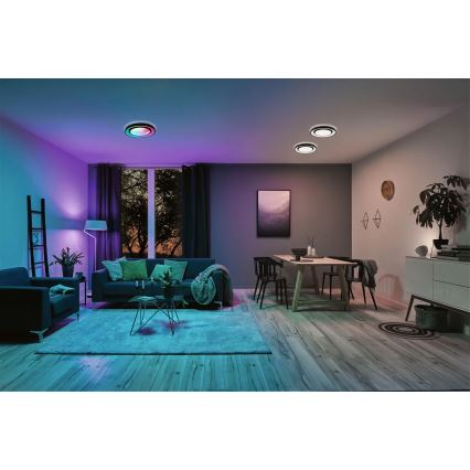 Paulmann 70544 - Plafón LED regulable RGBW/22W RAINBOW 230V 3000-6500K + mando a distancia
