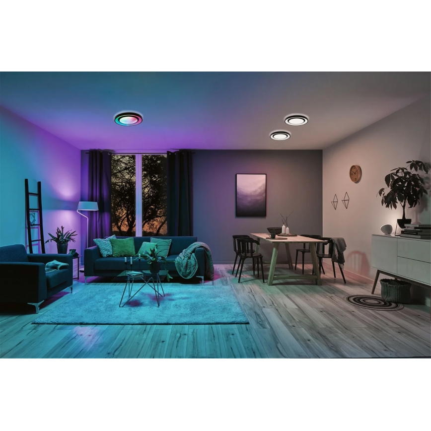 Paulmann 70544 - Plafón LED regulable RGBW/22W RAINBOW 230V 3000-6500K + mando a distancia