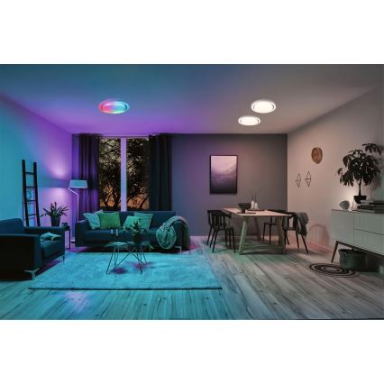 Paulmann 70547 - Plafón LED regulable RGBW/38,5W RAINBOW 230V 3000-6500K + mando a distancia