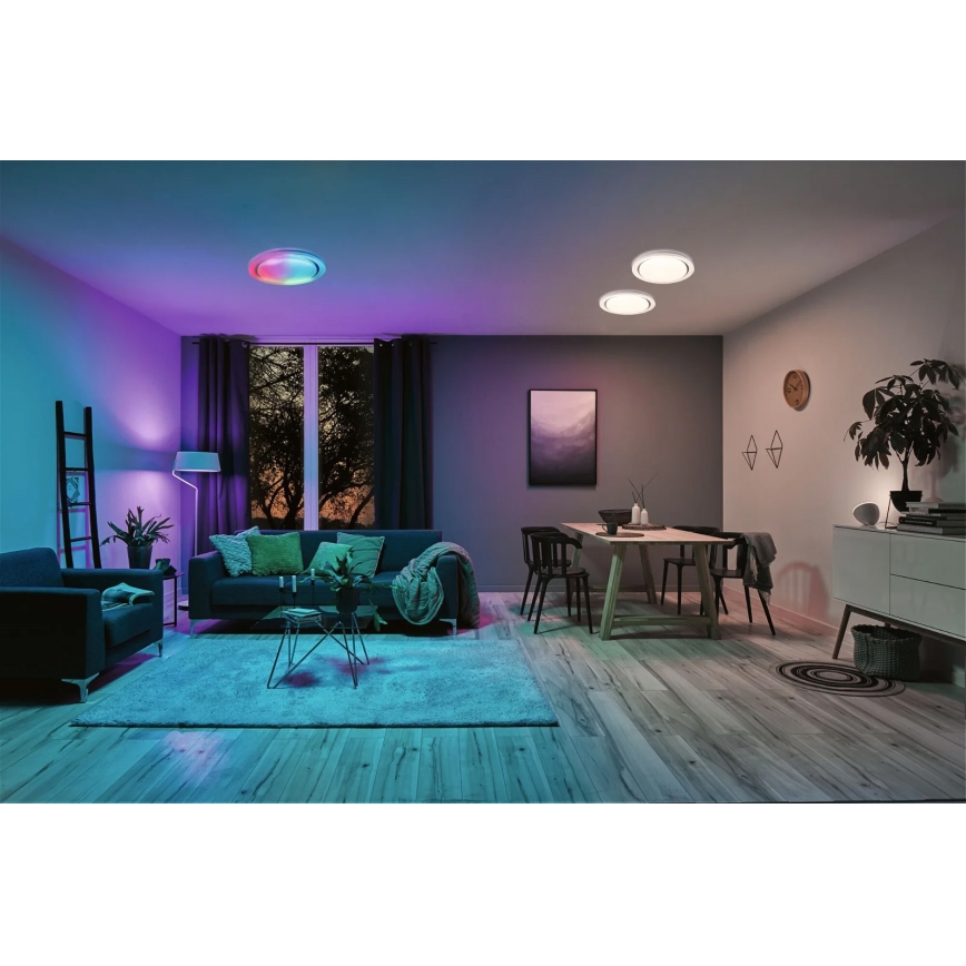 Paulmann 70547 - Plafón LED regulable RGBW/38,5W RAINBOW 230V 3000-6500K + mando a distancia