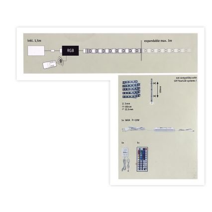 Paulmann 70587 - Cinta LED RGB/20W regulable MAXLED 1,5m 230V + mando a distancia