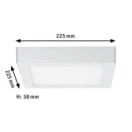 Paulmann 70645 - LED/12,5W Plafón LUNAR 230V 22,5x22,5 cm blanco