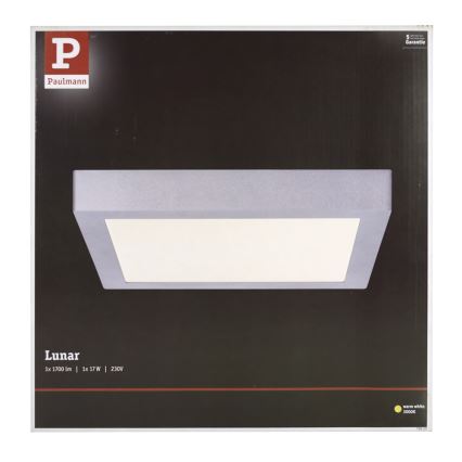 Paulmann 70650 - LED/17W Plafón LUNAR 230V 30x30 cm cromo mate