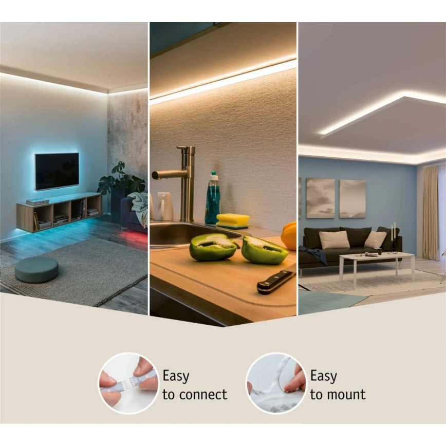 Paulmann 70668 - LED/9W IP44 Tira de baño regulable MAXLED 1,5 m 2700K 230V