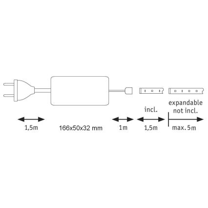 Paulmann 70672 - LED/18W IP44 Tira de baño regulable MAXLED 1,5 m 2700K 230V