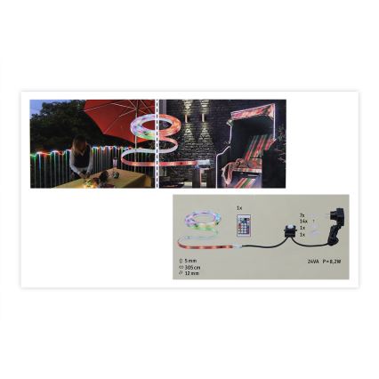 Paulmann 70698 - LED RGB/6,4W IP67 Cinta exterior regulable WATERLED 3m 230V + mando a distancia