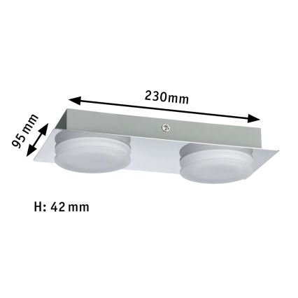 Paulmann 70883 - Aplique de pared para baño DORADUS 2x LED/4,7 W IP23 230V