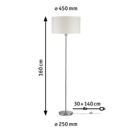 Paulmann 70922 - 1xE27/60W Lámpara de pie TESSA 230V