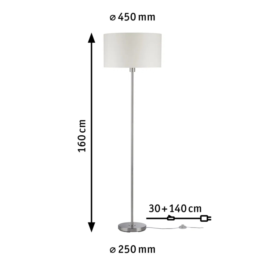 Paulmann 70922 - 1xE27/60W Lámpara de pie TESSA 230V