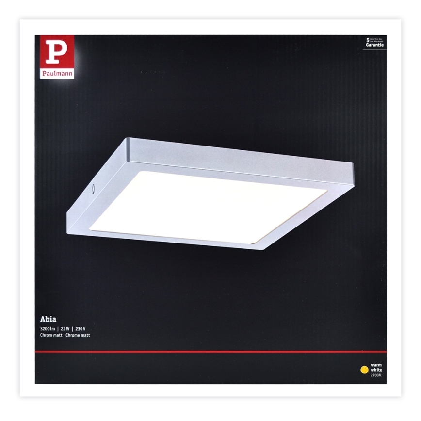 Paulmann 70982 - Lámpara de techo LED/22W ABIA 230V