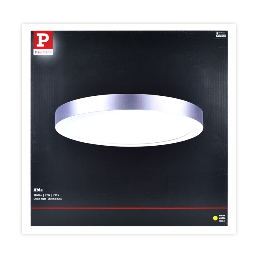 Paulmann 70983 - Lámpara de techo LED/22W ABIA 230V