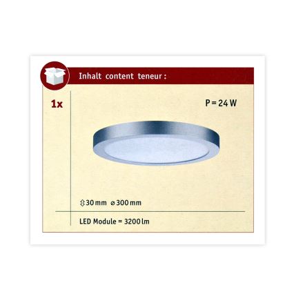 Paulmann 70983 - Lámpara de techo LED/22W ABIA 230V