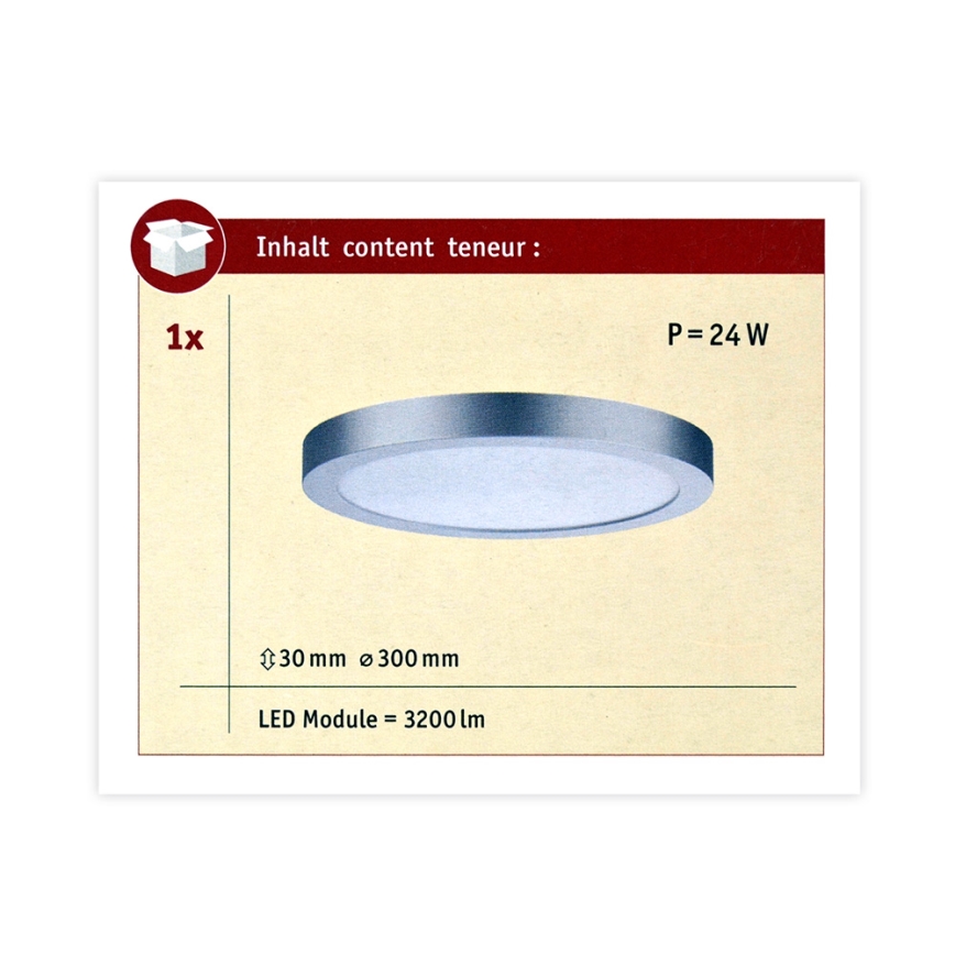 Paulmann 70983 - Lámpara de techo LED/22W ABIA 230V