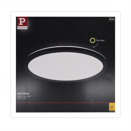 Paulmann 70998 - LED/16W Panel de techo ATRIA 230V 3000K diá. 29,3 cm negro