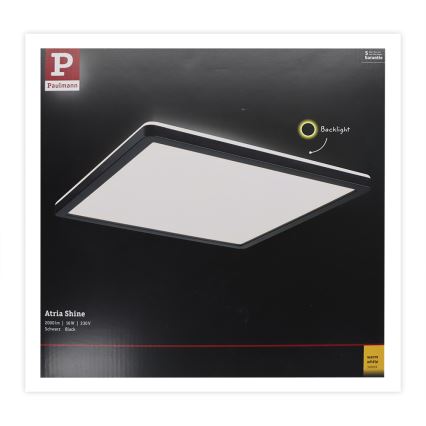 Paulmann 71001 - LED/16W Panel de techo ATRIA 230V 3000K 29,3x29,3 cm negro
