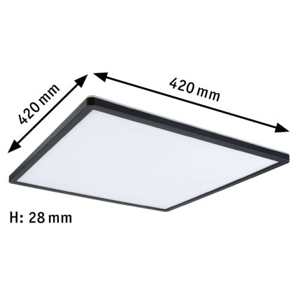 Paulmann 71002 - LED/22W Panel regulable ATRIA 230V 3000K 42x42 cm negro
