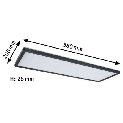 Paulmann 71003 - LED/22W Panel regulable ATRIA 230V 3000K 20x58 cm negro