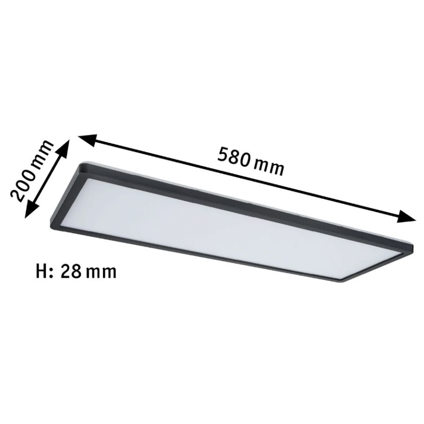 Paulmann 71003 - LED/22W Panel regulable ATRIA 230V 3000K 20x58 cm negro