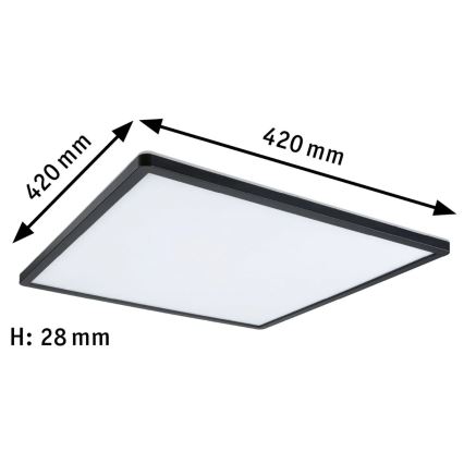 Paulmann 71016 - LED/22W Panel regulable ATRIA 230V 4000K 42x42 cm negro