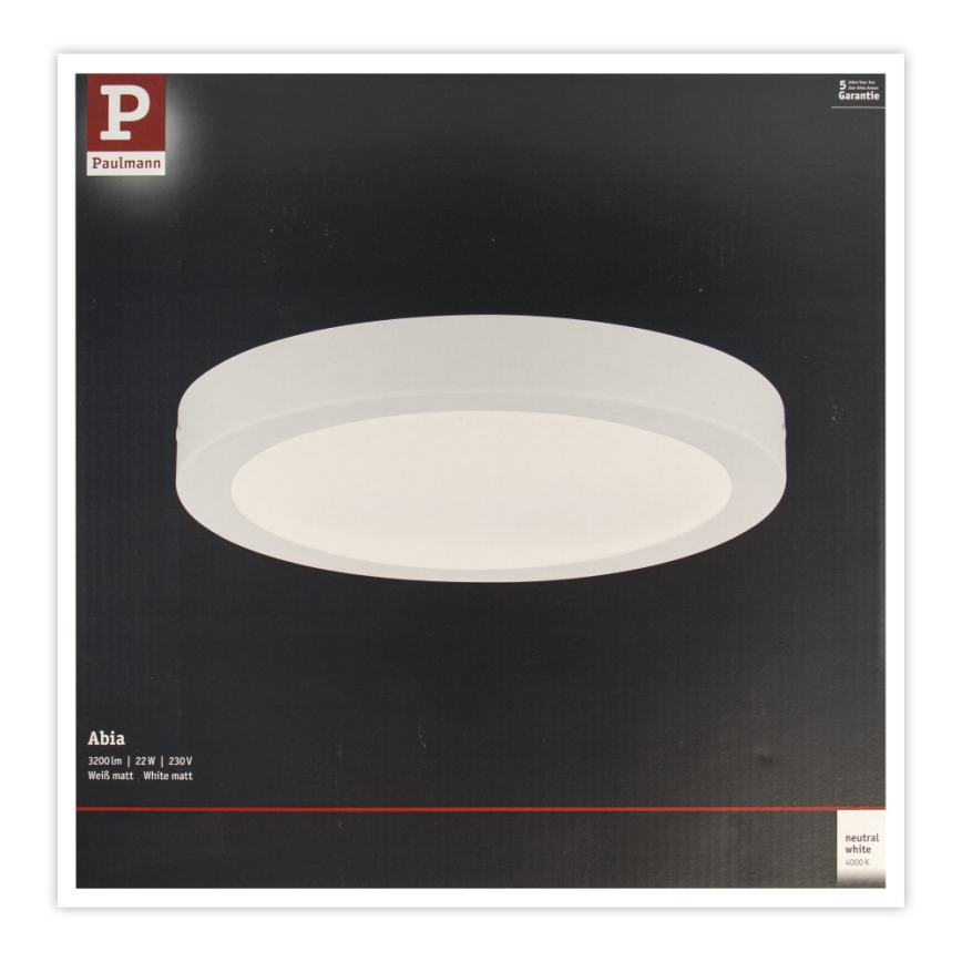 Paulmann 71021 - LED/22W Plafón ABIA 230V blanco