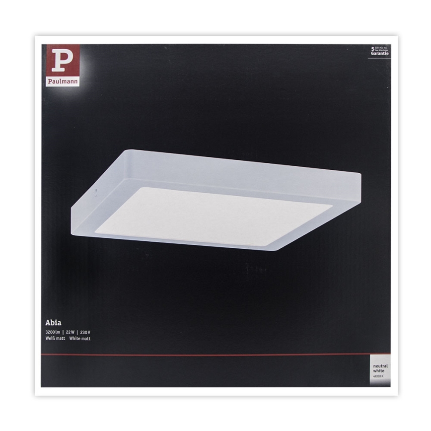 Paulmann 71022 - LED/22W Plafón ABIA 230V blanco