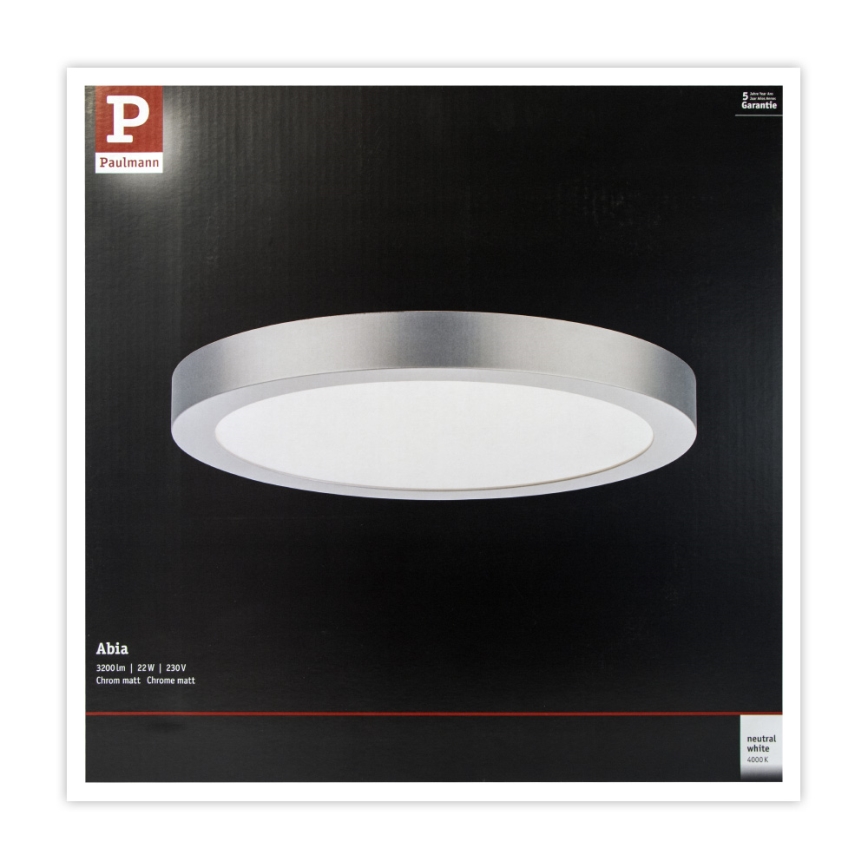 Paulmann 71023 - LED/22W Plafón ABIA 230V cromo mate