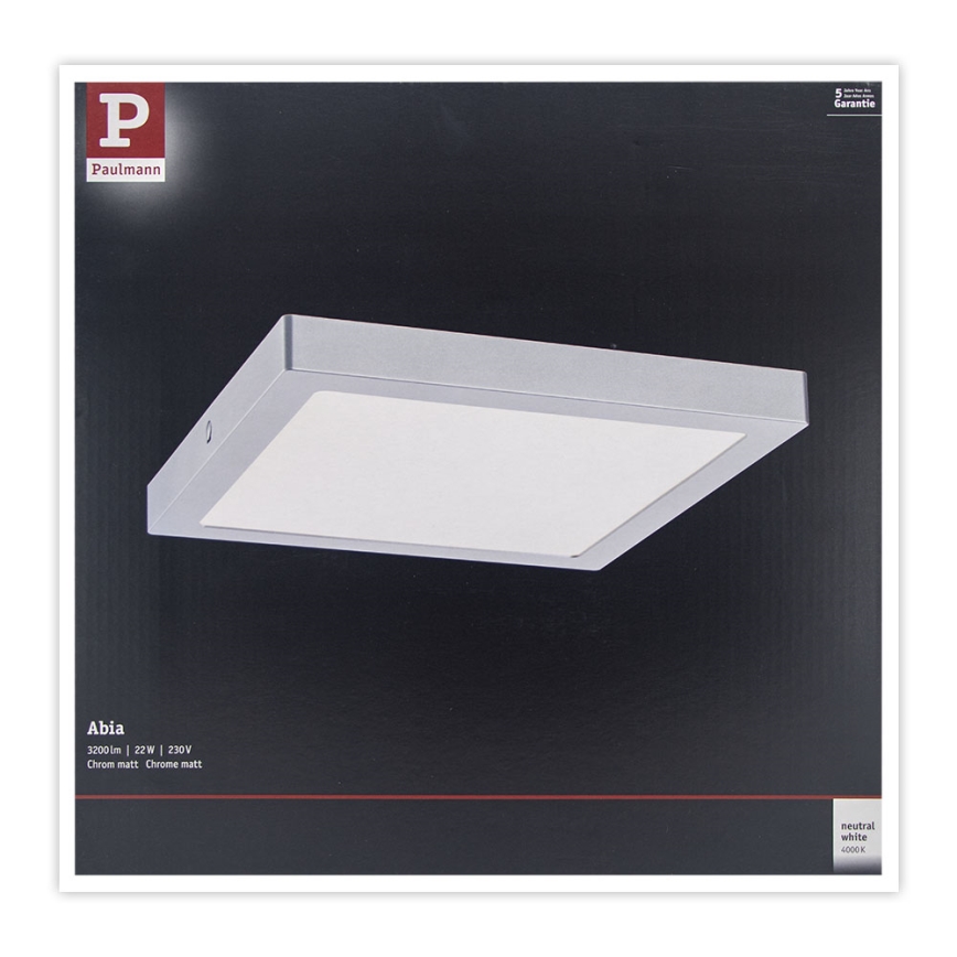 Paulmann 71024 - LED/22W Plafón ABIA 230V cromo mate