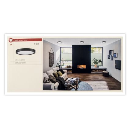 Paulmann 71025 - LED/22W Plafón ABIA 230V negro
