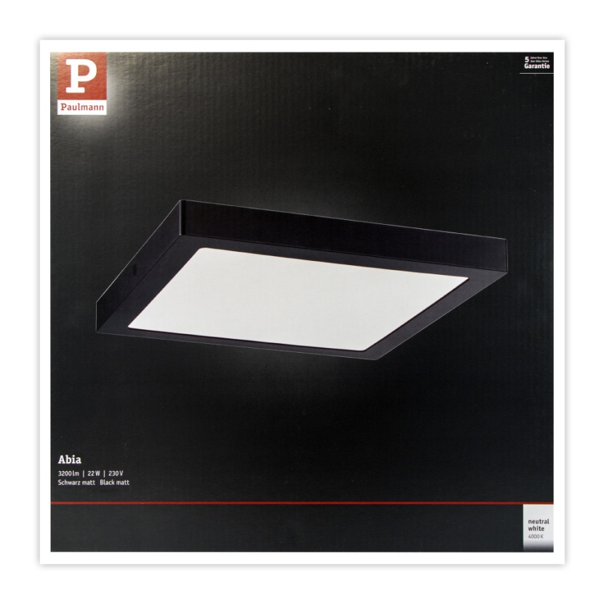 Paulmann 71026 - LED/22W Plafón ABIA 230V negro