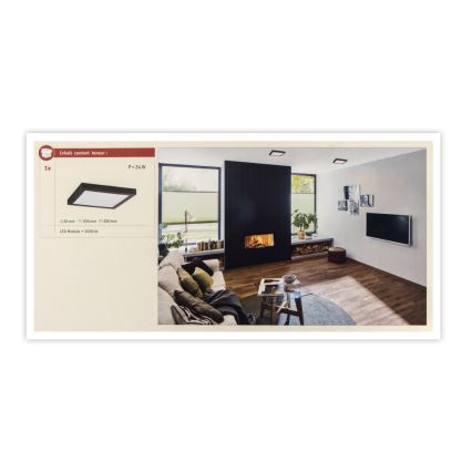 Paulmann 71026 - LED/22W Plafón ABIA 230V negro