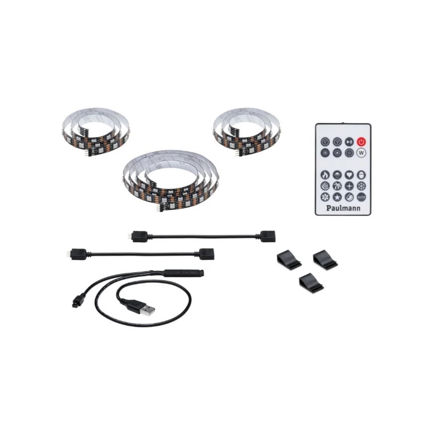 Paulmann 78880 - LED/3,5W RGB Tira regulable para TV 2m ZOLL 5V + control remoto