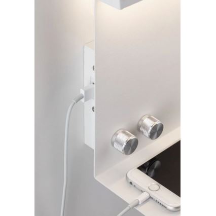 Paulmann 78919 - LED/4,5W Lámpara regulable con estante y USB + LED/1,6W 230V