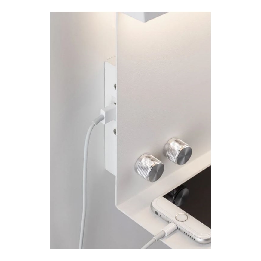 Paulmann 78919 - LED/4,5W Lámpara regulable con estante y USB + LED/1,6W 230V
