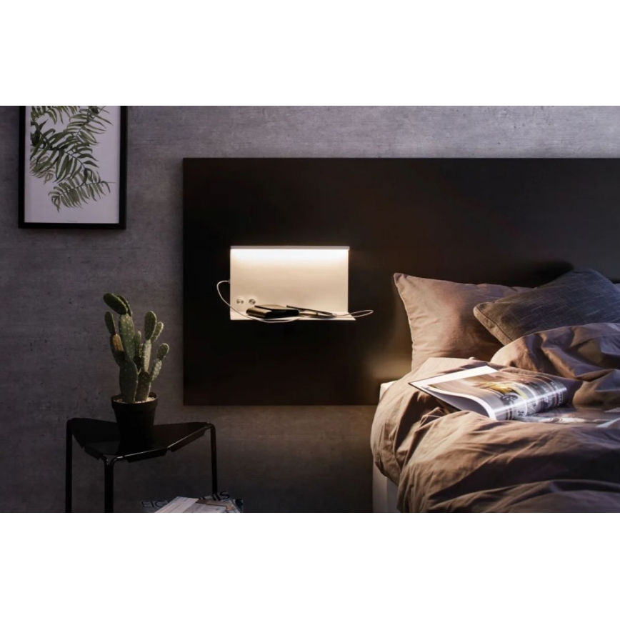 Paulmann 78919 - LED/4,5W Lámpara regulable con estante y USB + LED/1,6W 230V