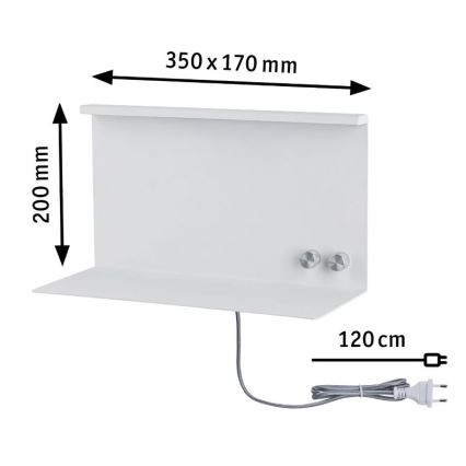Paulmann 78919 - LED/4,5W Lámpara regulable con estante y USB + LED/1,6W 230V
