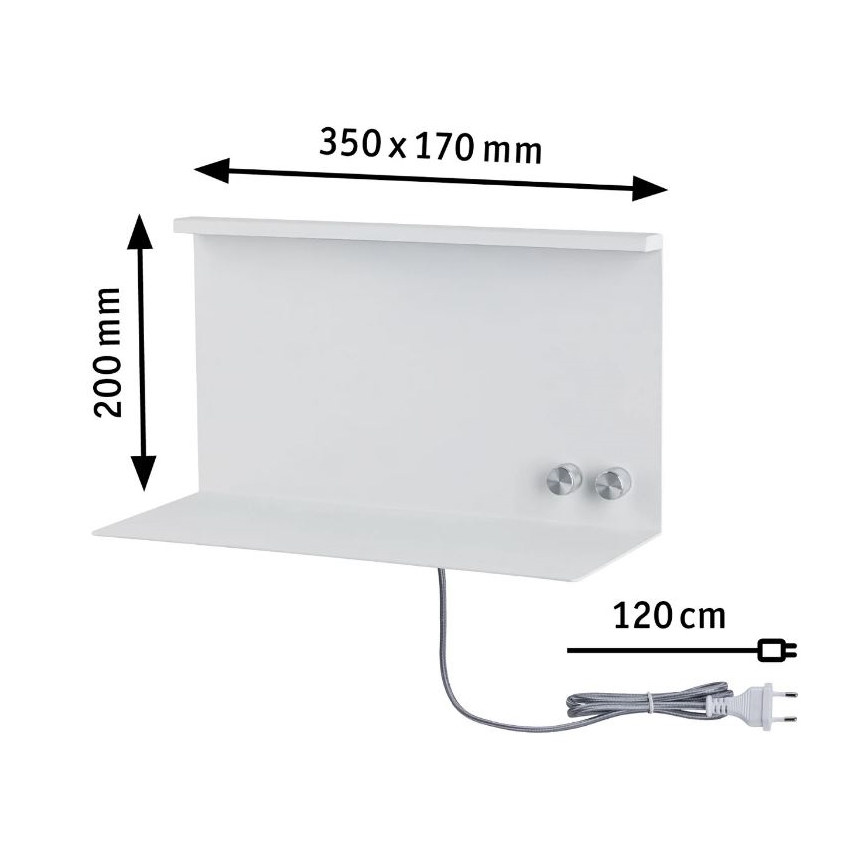Paulmann 78919 - LED/4,5W Lámpara regulable con estante y USB + LED/1,6W 230V