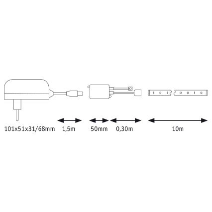 Paulmann 78978 - Cinta LED RGB/20W Regulable SIMPLED 5m 230V + CR