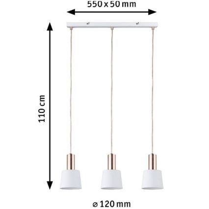Paulmann 79657 - 3xE14/20W Lámpara colgante NEORDIC HALDAR 230V