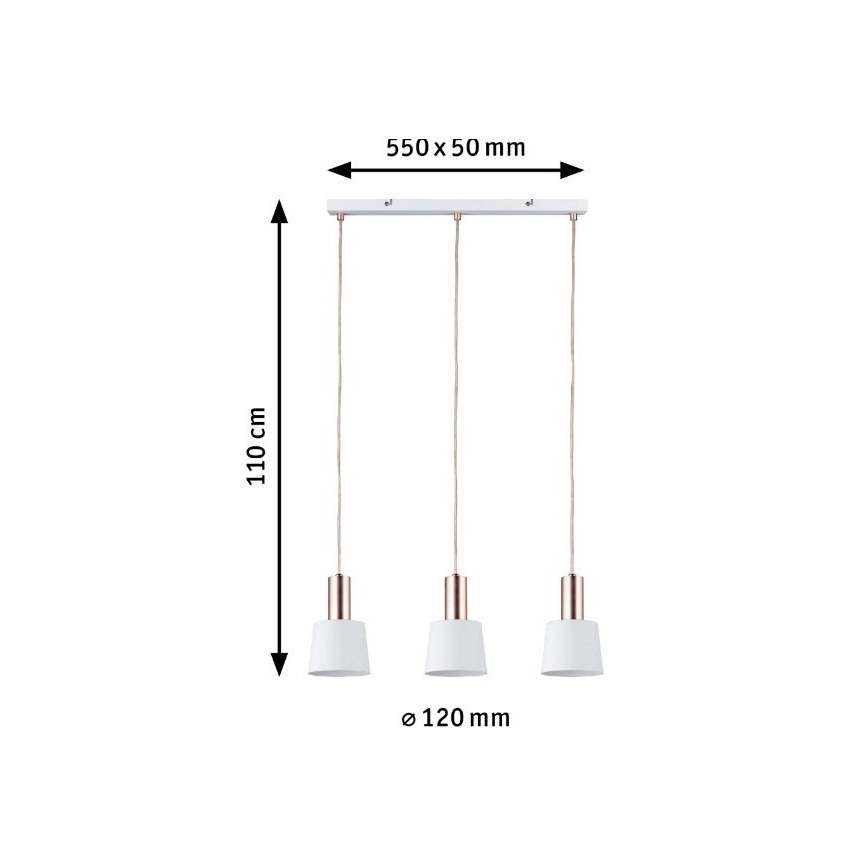 Paulmann 79657 - 3xE14/20W Lámpara colgante NEORDIC HALDAR 230V