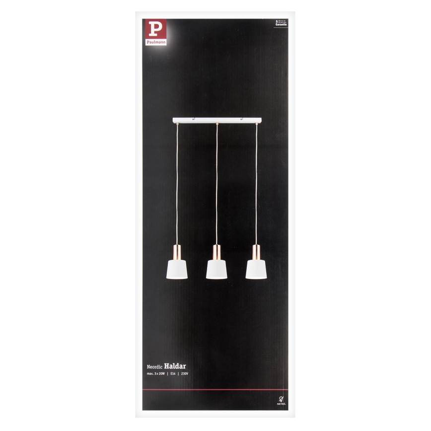 Paulmann 79657 - 3xE14/20W Lámpara colgante NEORDIC HALDAR 230V