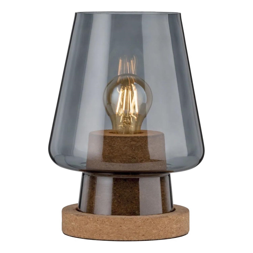 Paulmann 79736 - 1xE27/20W Lámpara de mesa IBEN 230V color ahumado