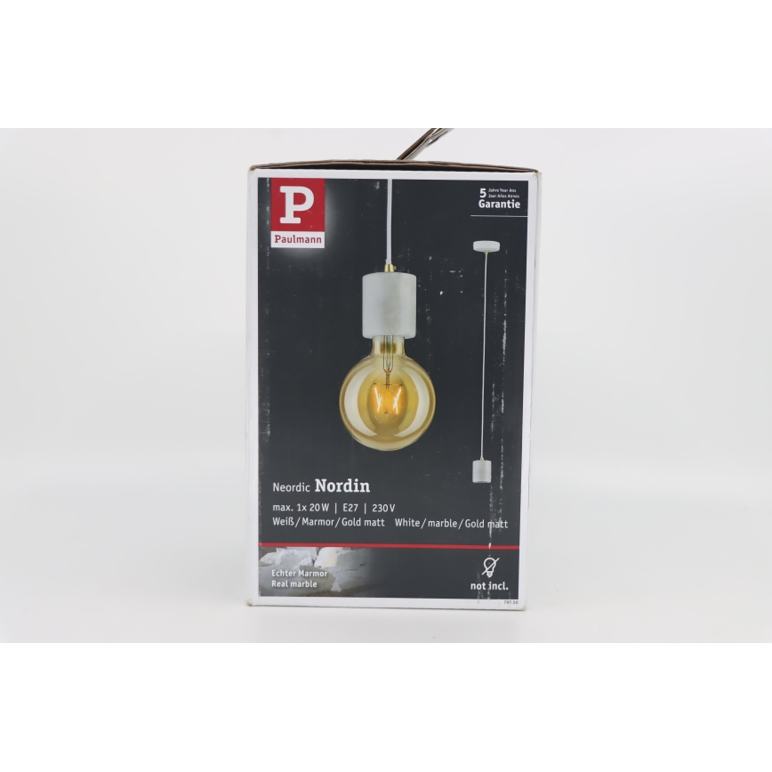 Paulmann 79750 - 1xE27/20W Lámpara colgante NORDIN 230V