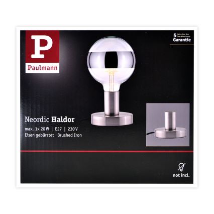 Paulmann 79759 - Lámpara de mesa HALDOR 1xE27/20W/230V