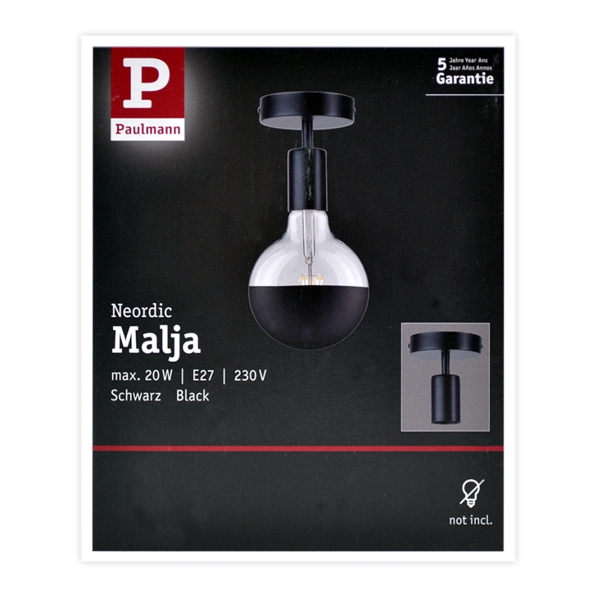 Paulmann 79760 - Plafón HALDOR 1xE27/20W/230V