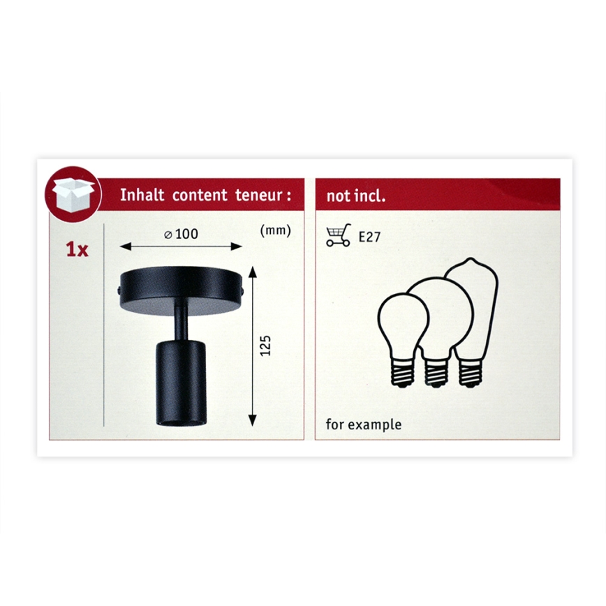 Paulmann 79760 - Plafón HALDOR 1xE27/20W/230V